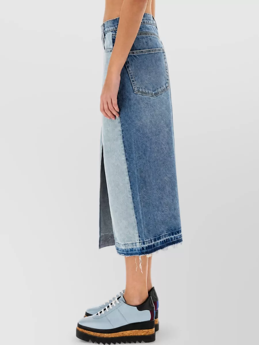 Stella Mccartney Denim Paneled High-Waisted Skirt