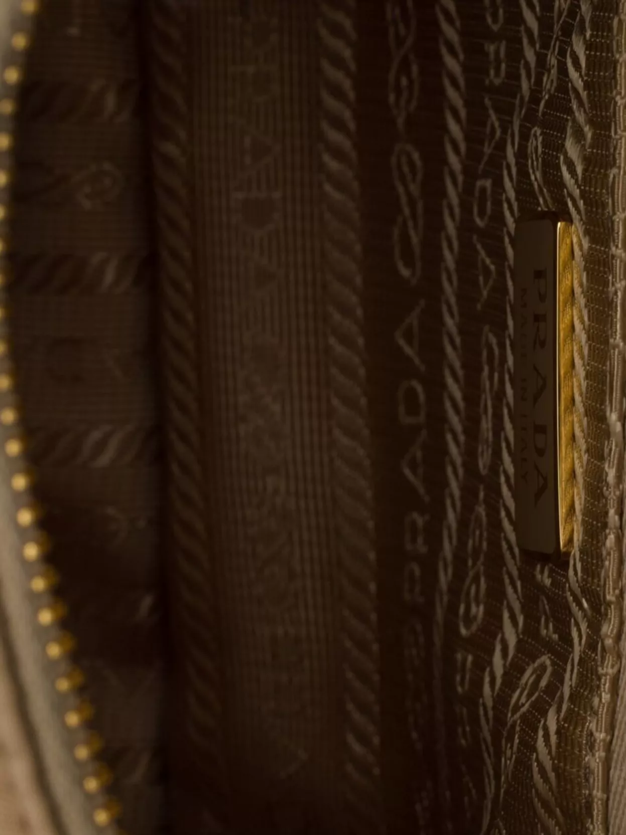 Prada Top Handle Shoulder Bag With Gold Hardware