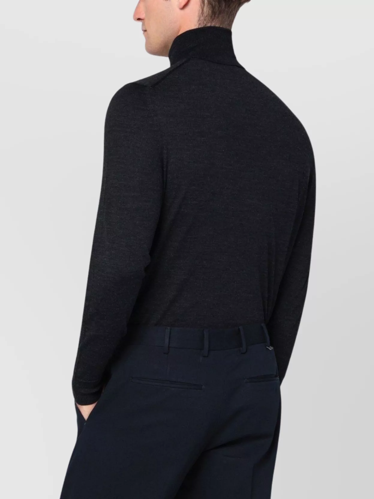 Drumohr Modern Turtleneck Sweater Long Sleeves In Black