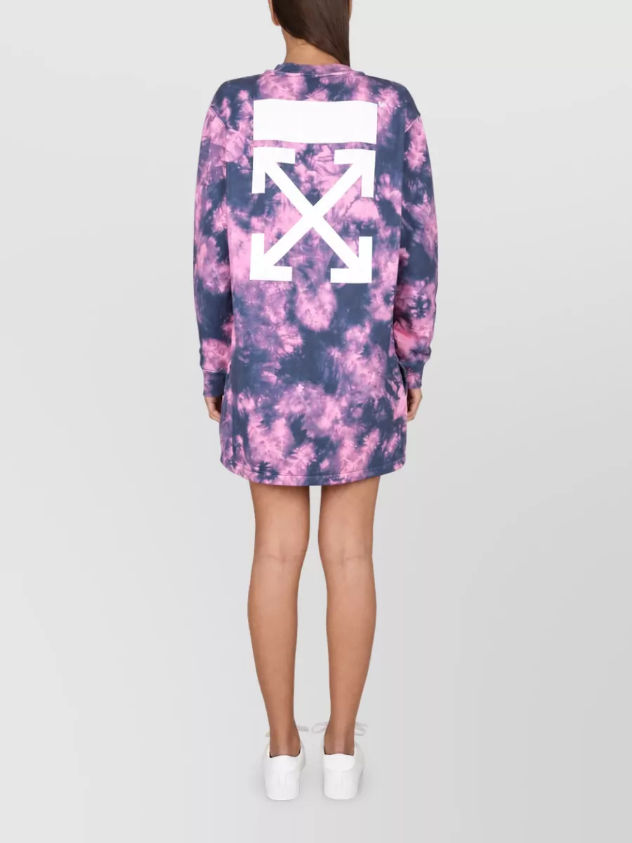 Off-White Cotton Sweatshirt Dress