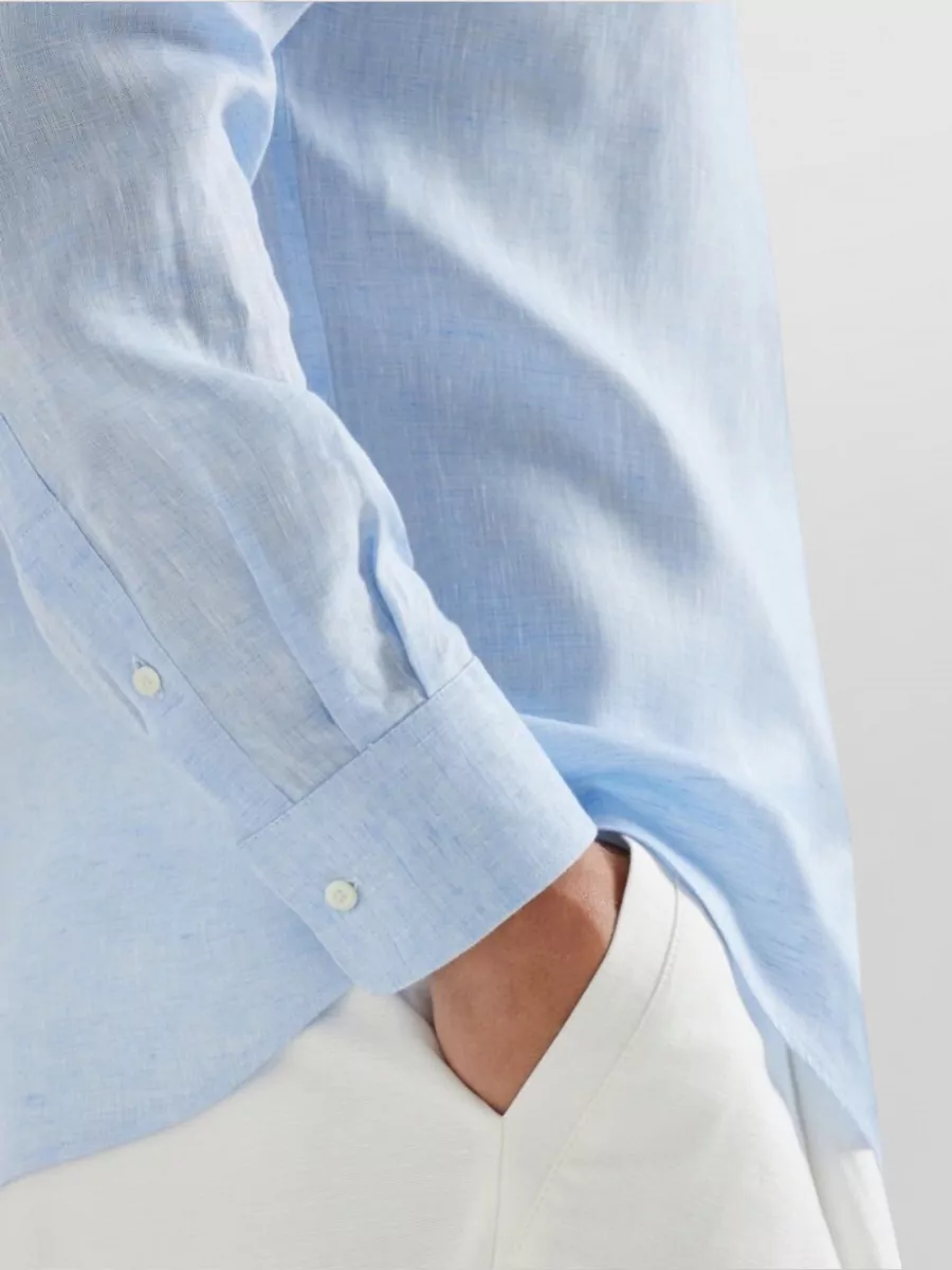 Brunello Cucinelli Lightweight Long Sleeve Button-Down Collar Shirt