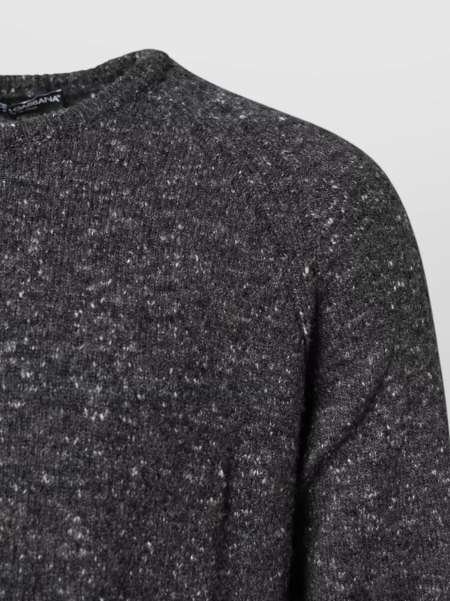 Dolce&Gabbana Speckled Knit Wool Crew Neck Sweater