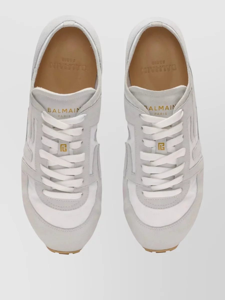 Balmain Racer 45 Sneakers Lambskin Suede Rubber Sole