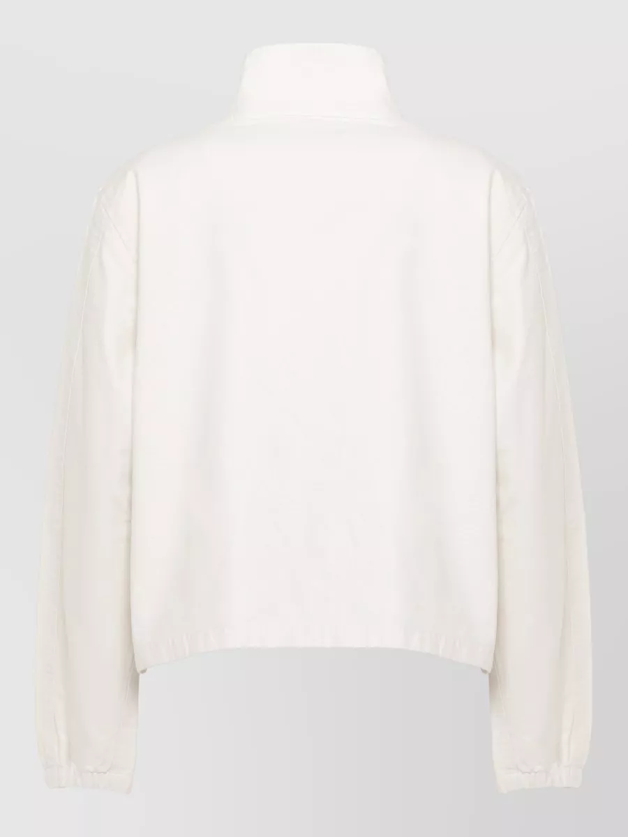 Ralph Lauren Cotton High-Neck Long-Sleeve Fitted Jacket