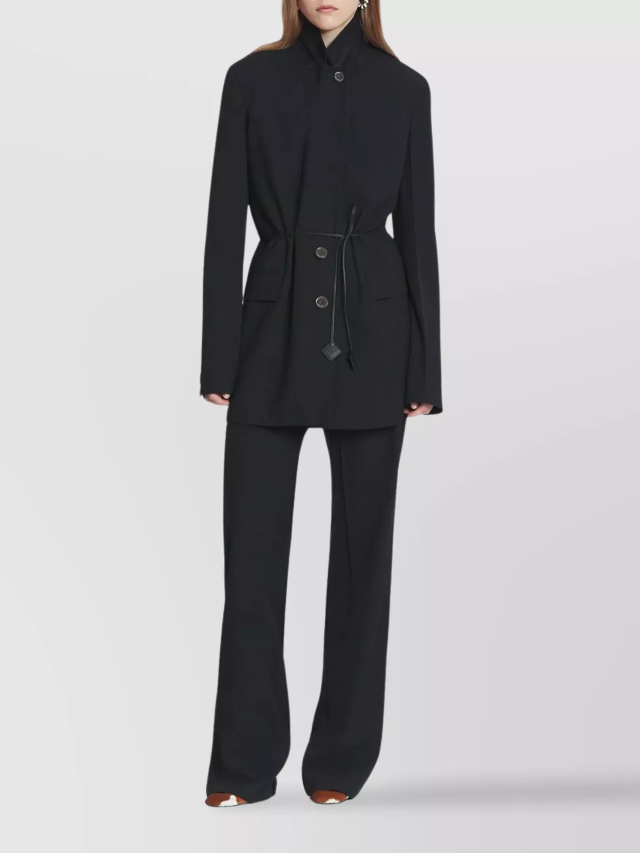 Lanvin Tie Fastened Tailored Blazer In Black