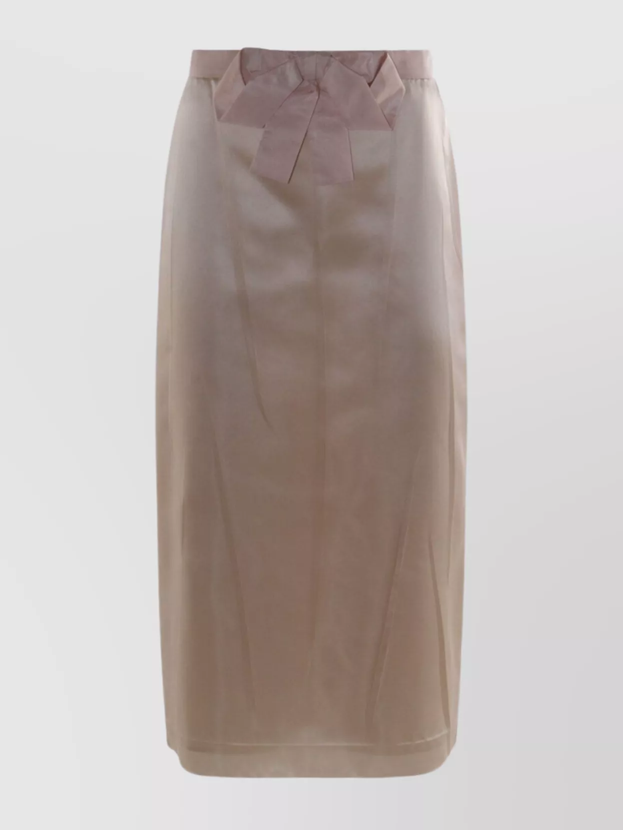 Valentino Midi Skirt With Back Slit And Bow In Brown