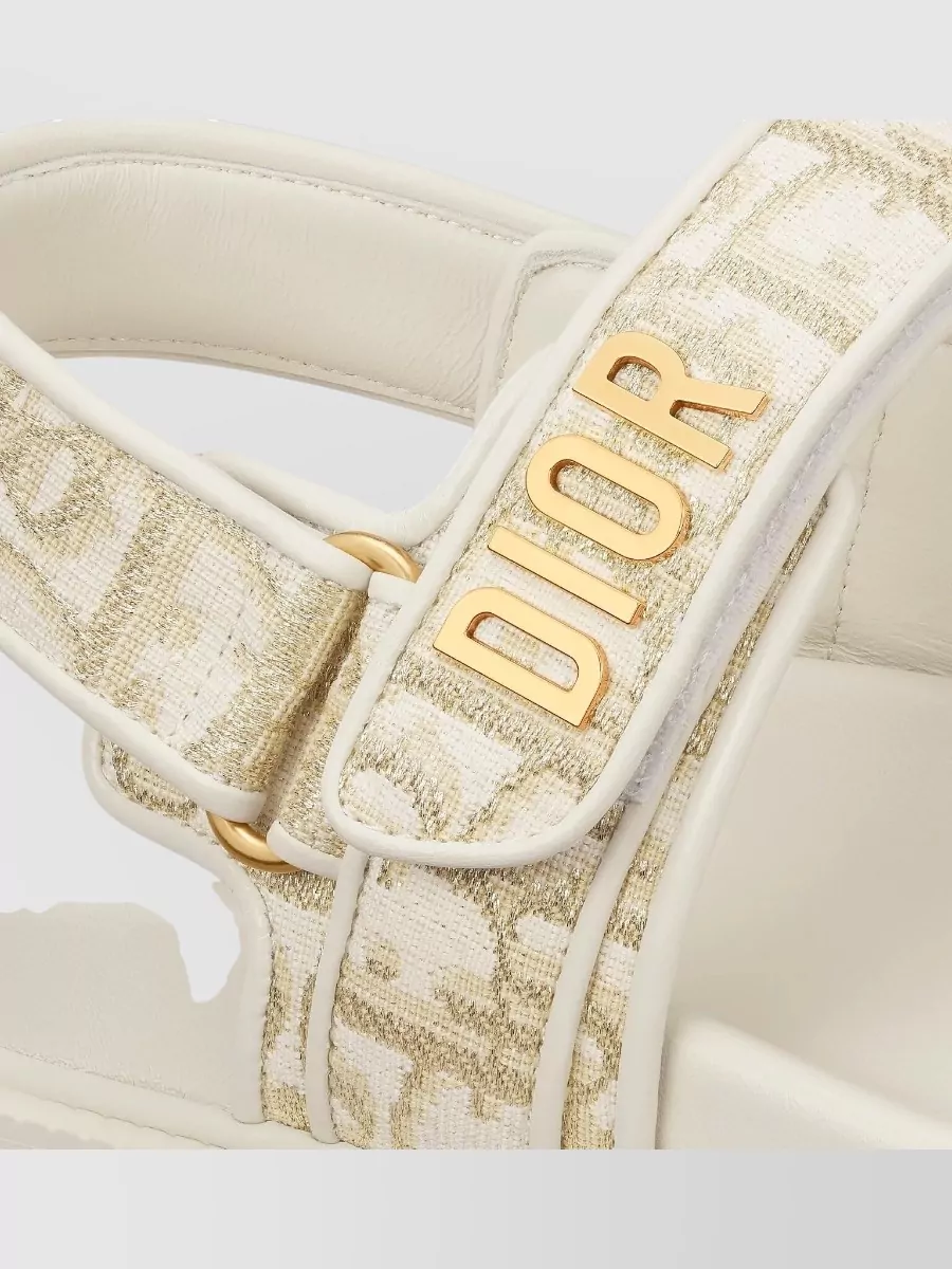 Christian Dior Flat Open Toe Sandals With Textured Sole