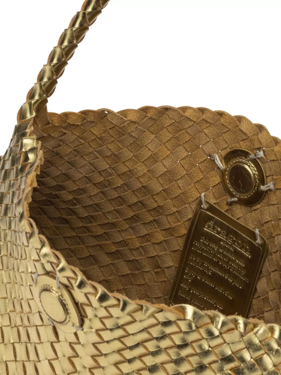 Dragon Diffusion Metallic Single Handle Woven Shoulder Bag