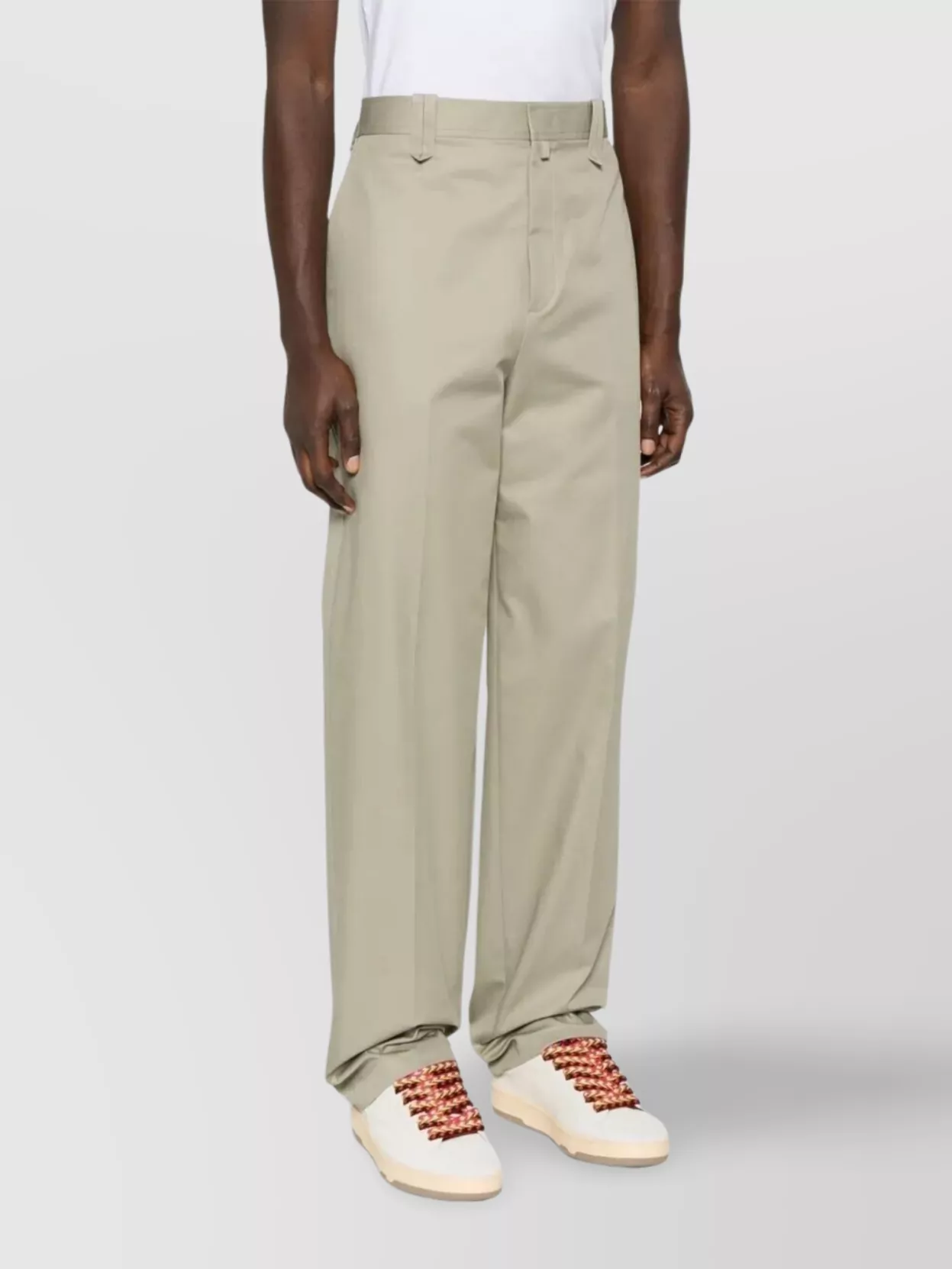 Lanvin Straight Leg Chino Trousers With Belt Loops