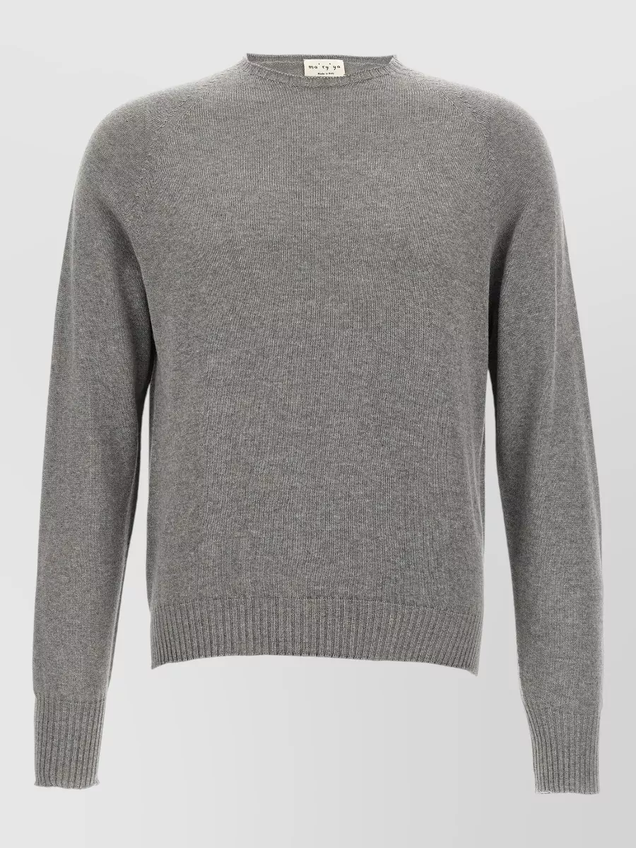 Ma'ry'ya cashmere cotton crew neck long sleeve sweater