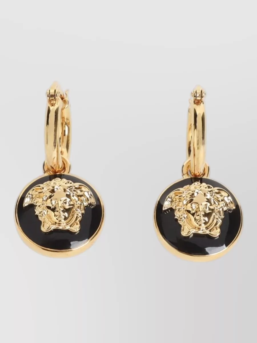 Versace Enamel Medusa Hoop Earrings