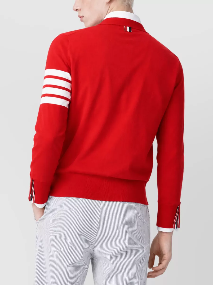 Thom Browne Fine-Knit Wool V-Neck Cardigan