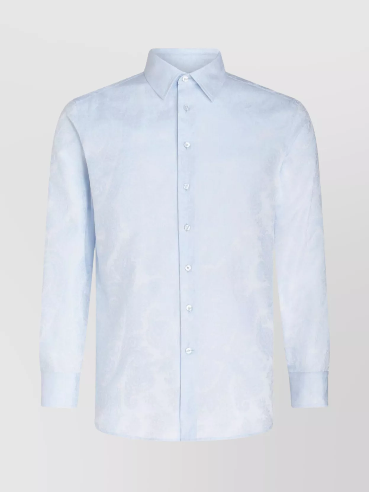 Shop Etro Sophisticated Paisley Jacquard Point Collar Shirt In White