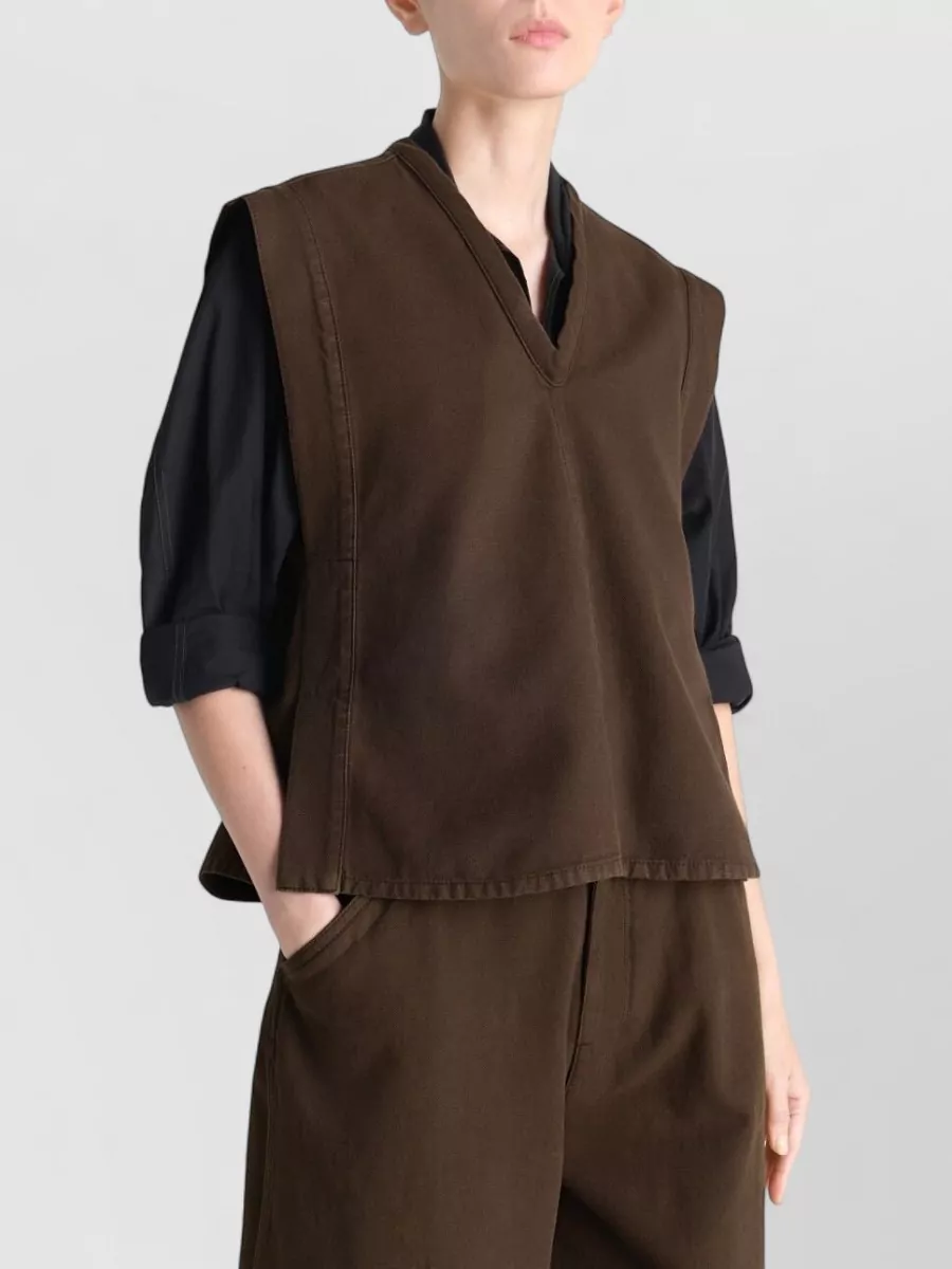 Lemaire V-Neck Belted Sleeveless Top
