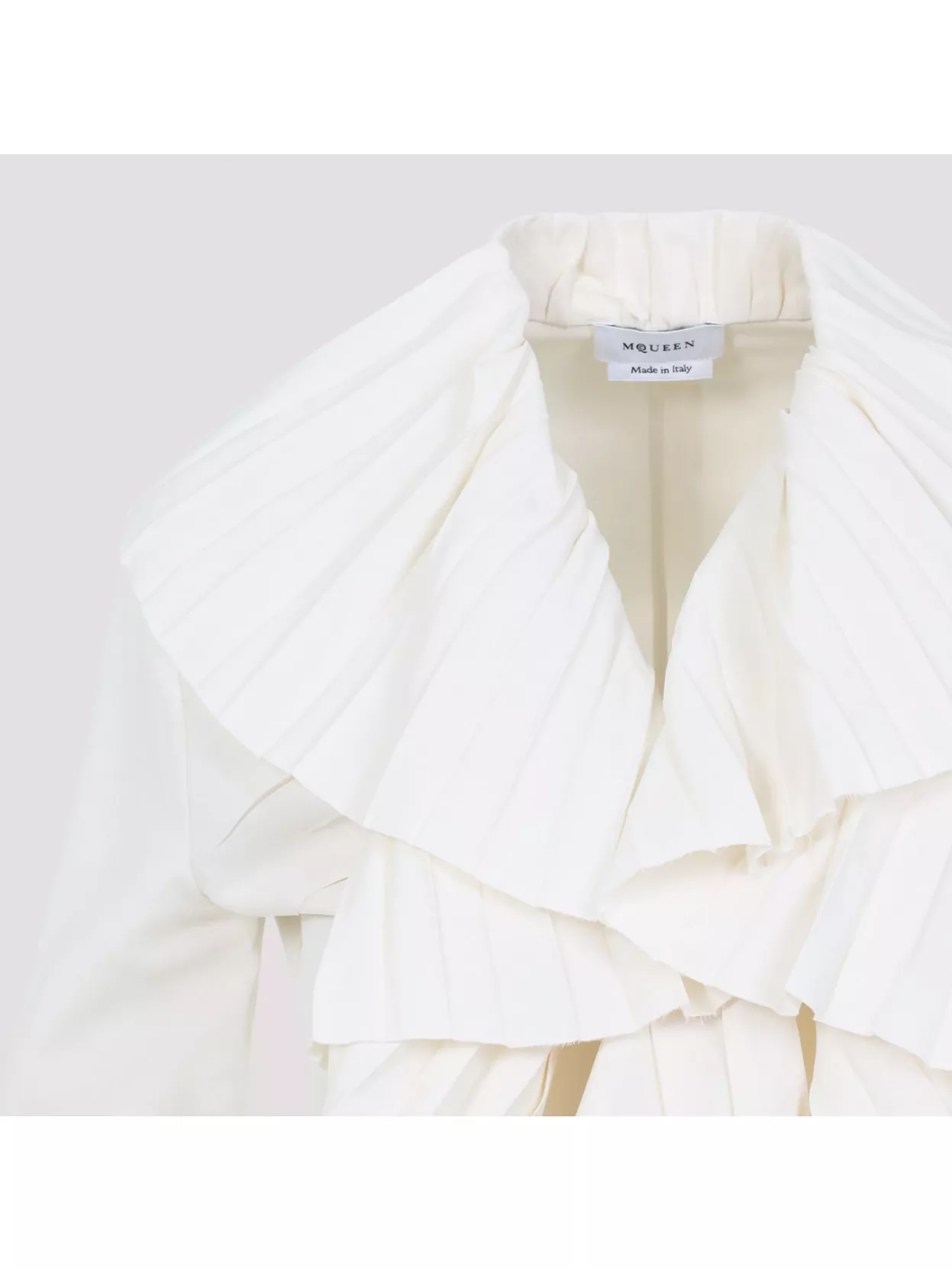 Alexander Mcqueen Ruffled Collar Paper Blend Shirt