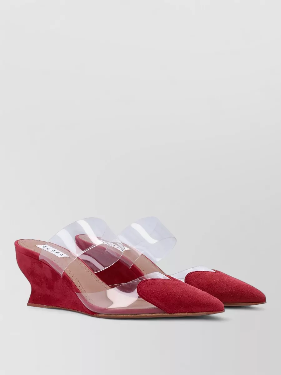 Alaïa polyurethane le coeur wedge mules
