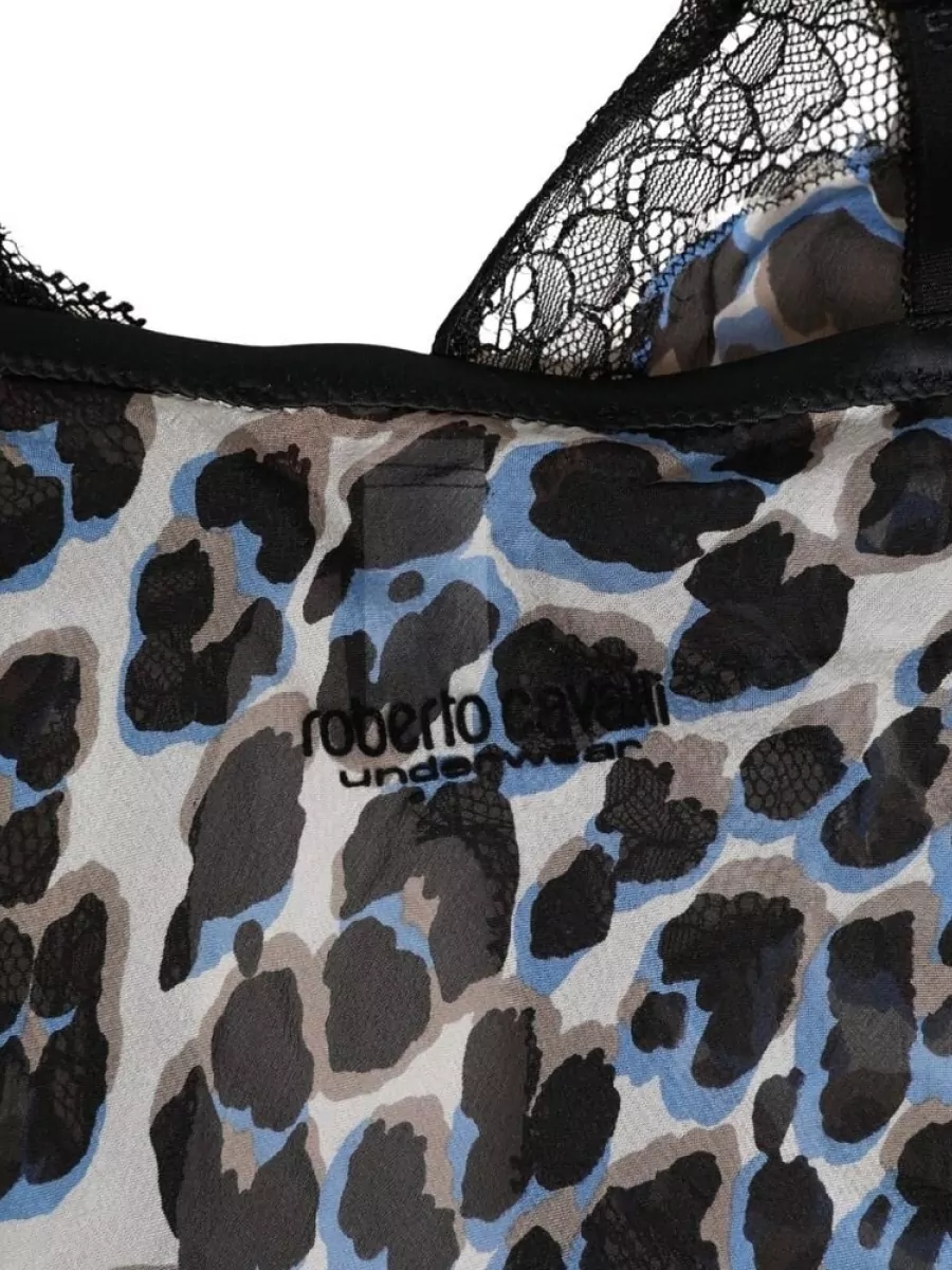 Roberto Cavalli Silk Leopard Babydoll Chemise