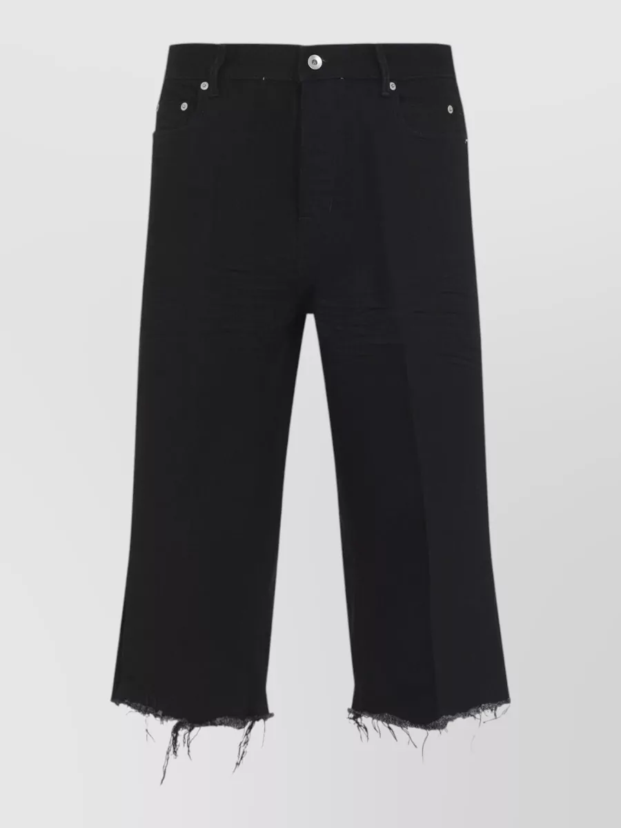 Rick Owens High-Rise Straight-Leg Cropped Denim Jeans