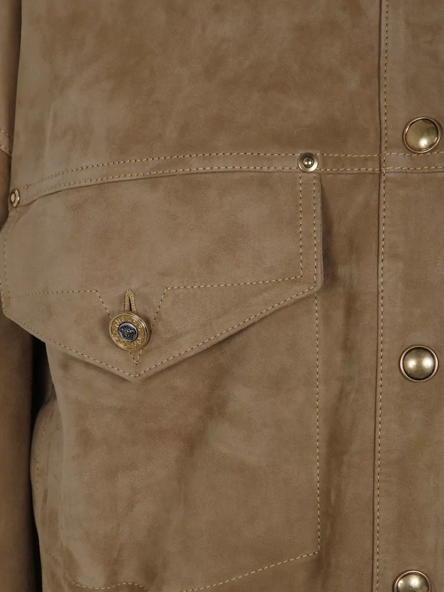 Versace Suede Oversized Blouson Jacket