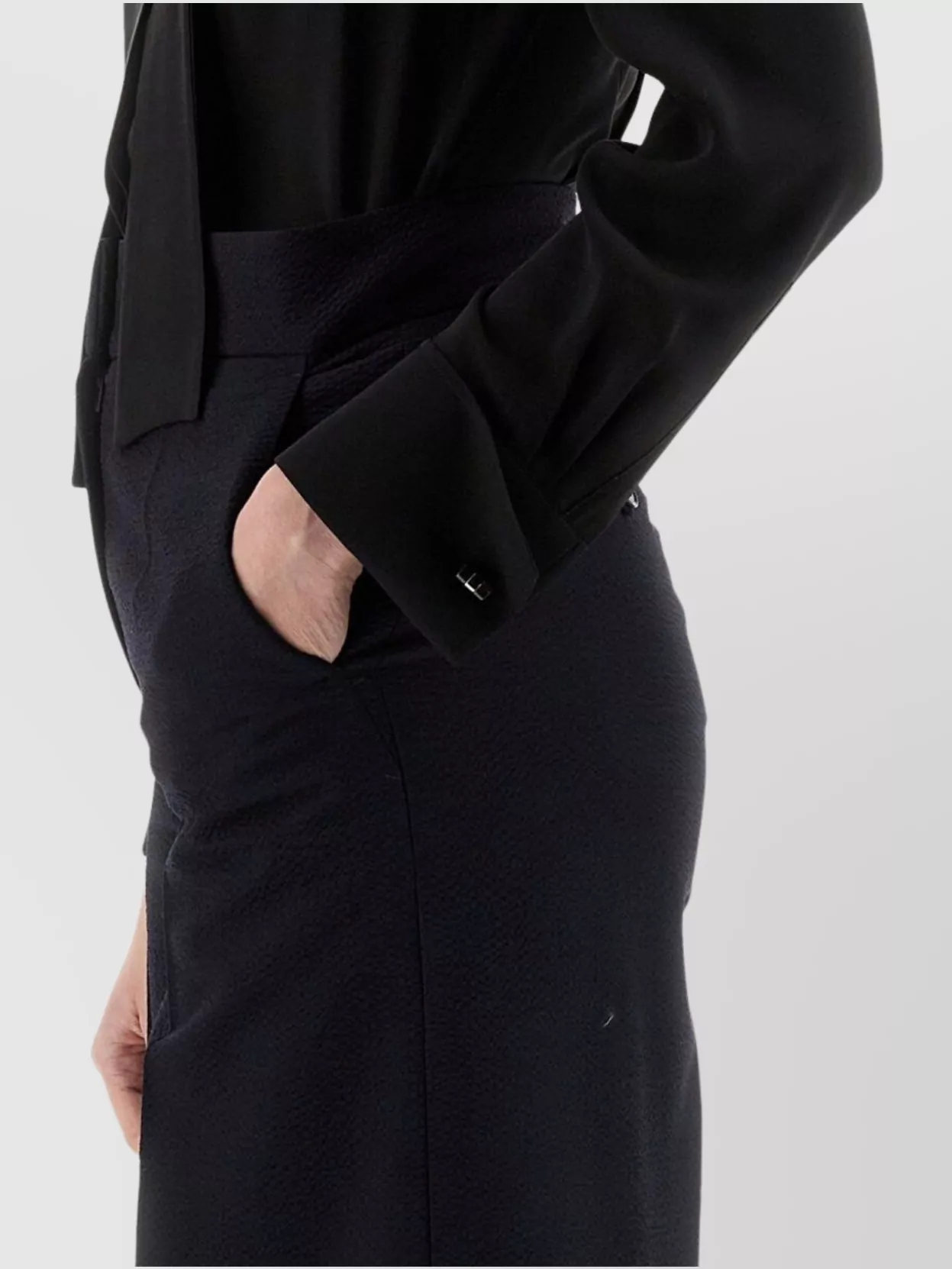 Max Mara Bow Tie Neck Shirt With Puff Sleeves