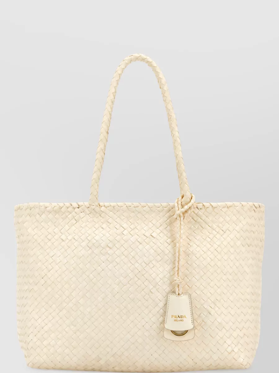 Prada na leather beach bag