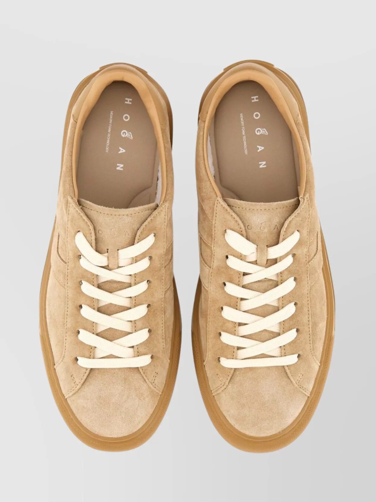 Hogan Suede Round Toe Rubber Sole Sneakers
