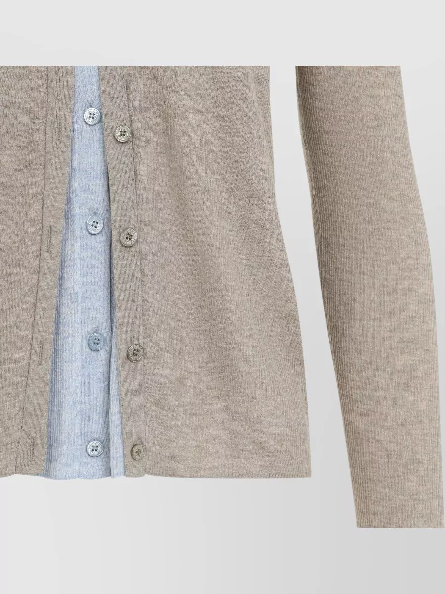 Acne Studios Silk Wool Layered Long-Sleeve Cardigan