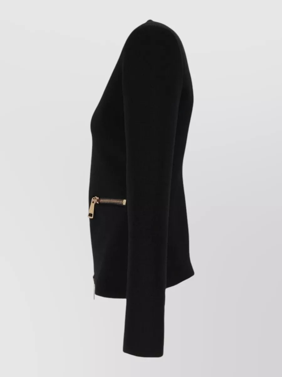 Elisabetta Franchi Slim-Fit Crewneck Knit Cardigan