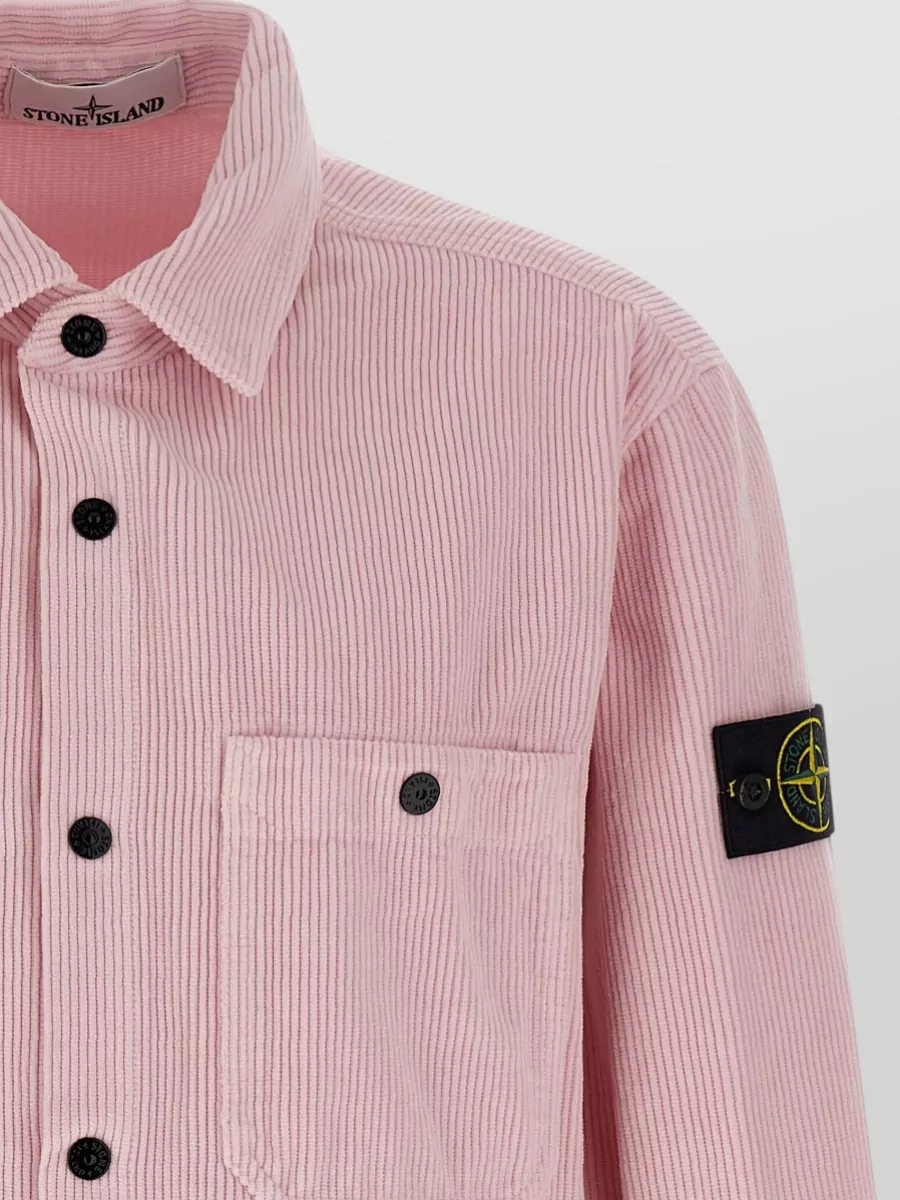 Stone Island Soft Fabric Shirt Featuring Chest Pockets