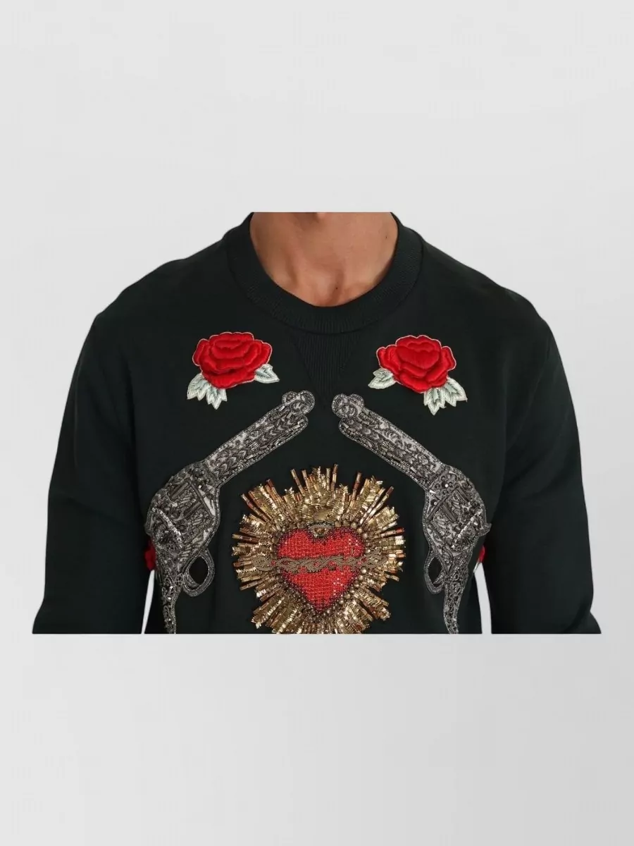 Dolce&Gabbana Cotton-Blend Embellished Sweatshirt