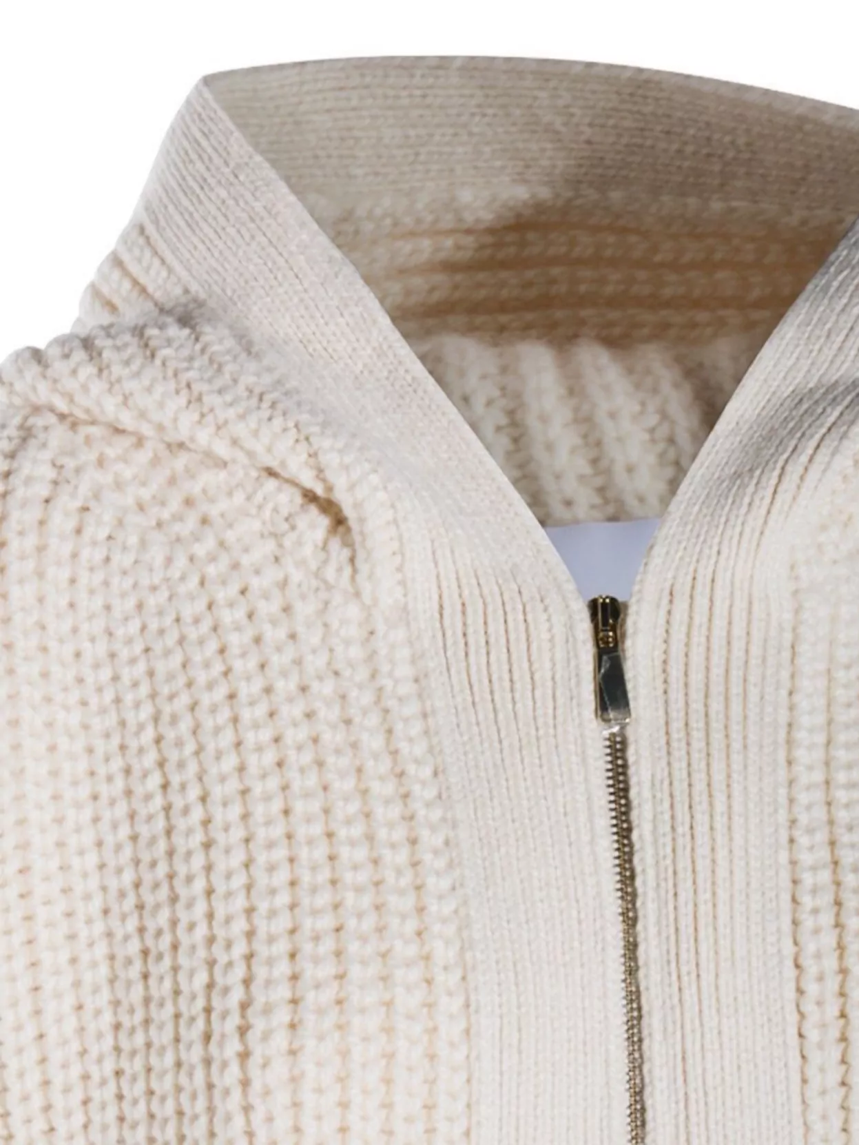 Malo Textured Knit Hooded Crewneck Sweater