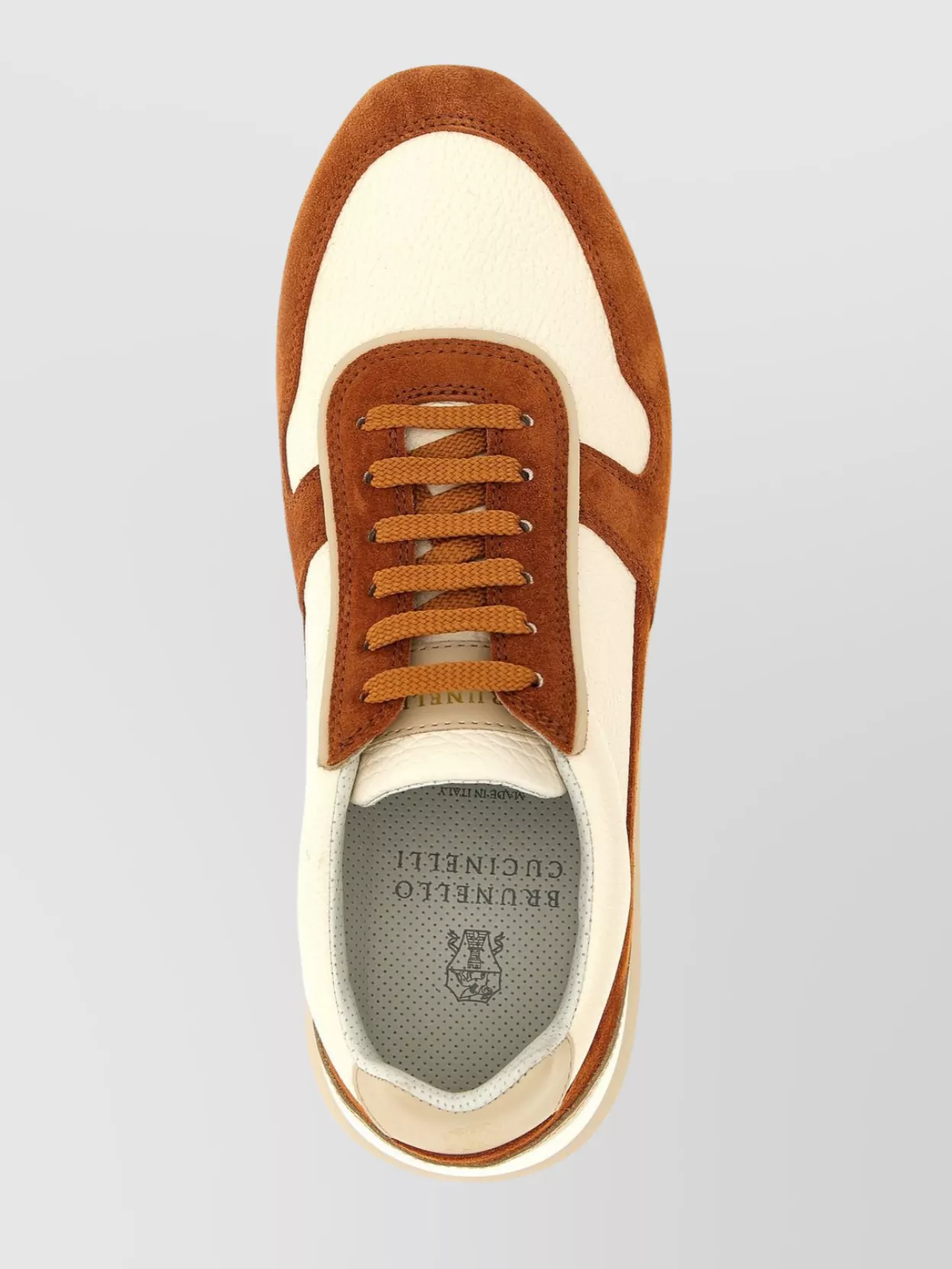 Brunello Cucinelli Suede Rubber Sole Leather Sneakers