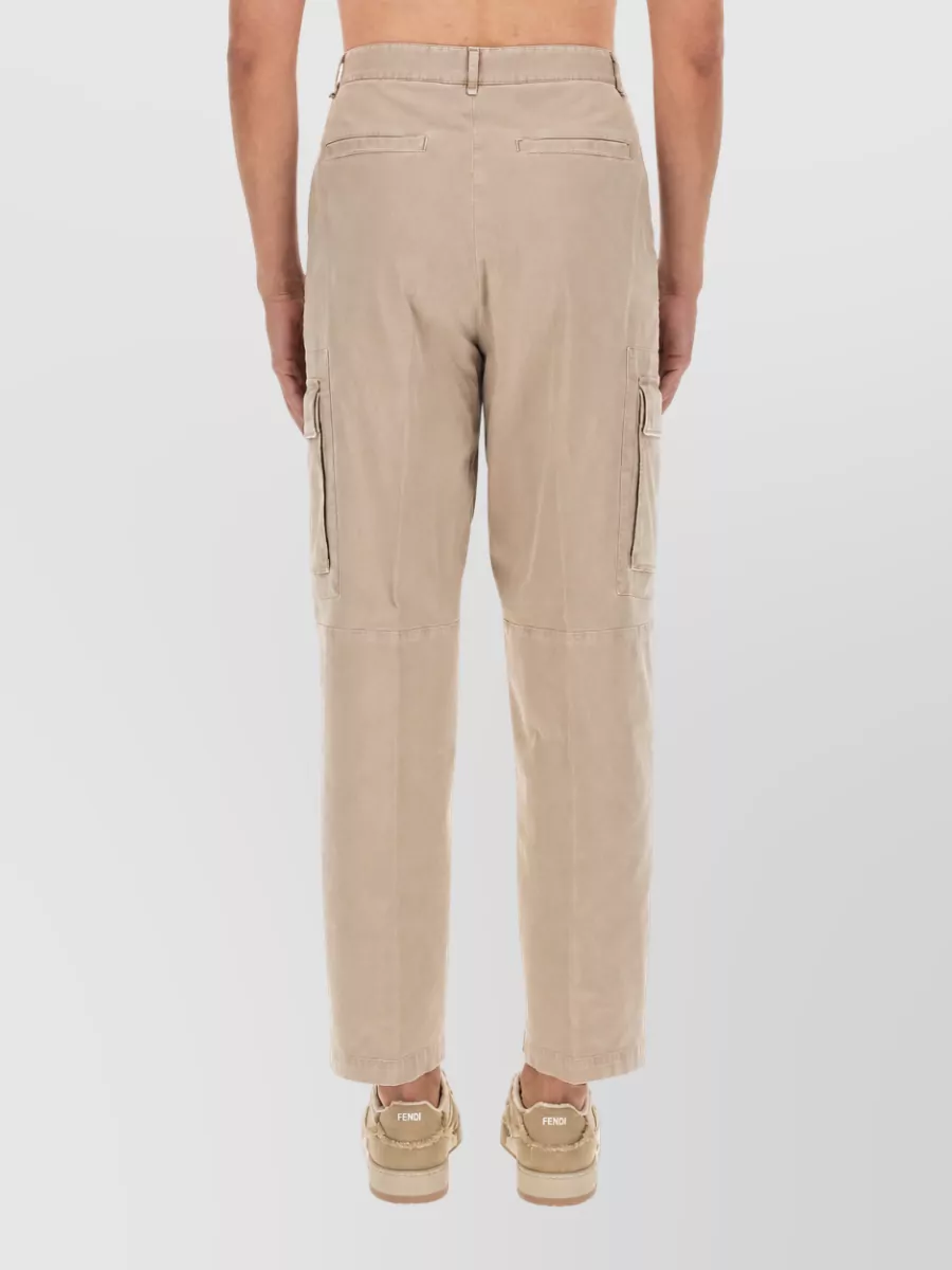 Fendi Cotton Gabardine Loose Fit Trousers