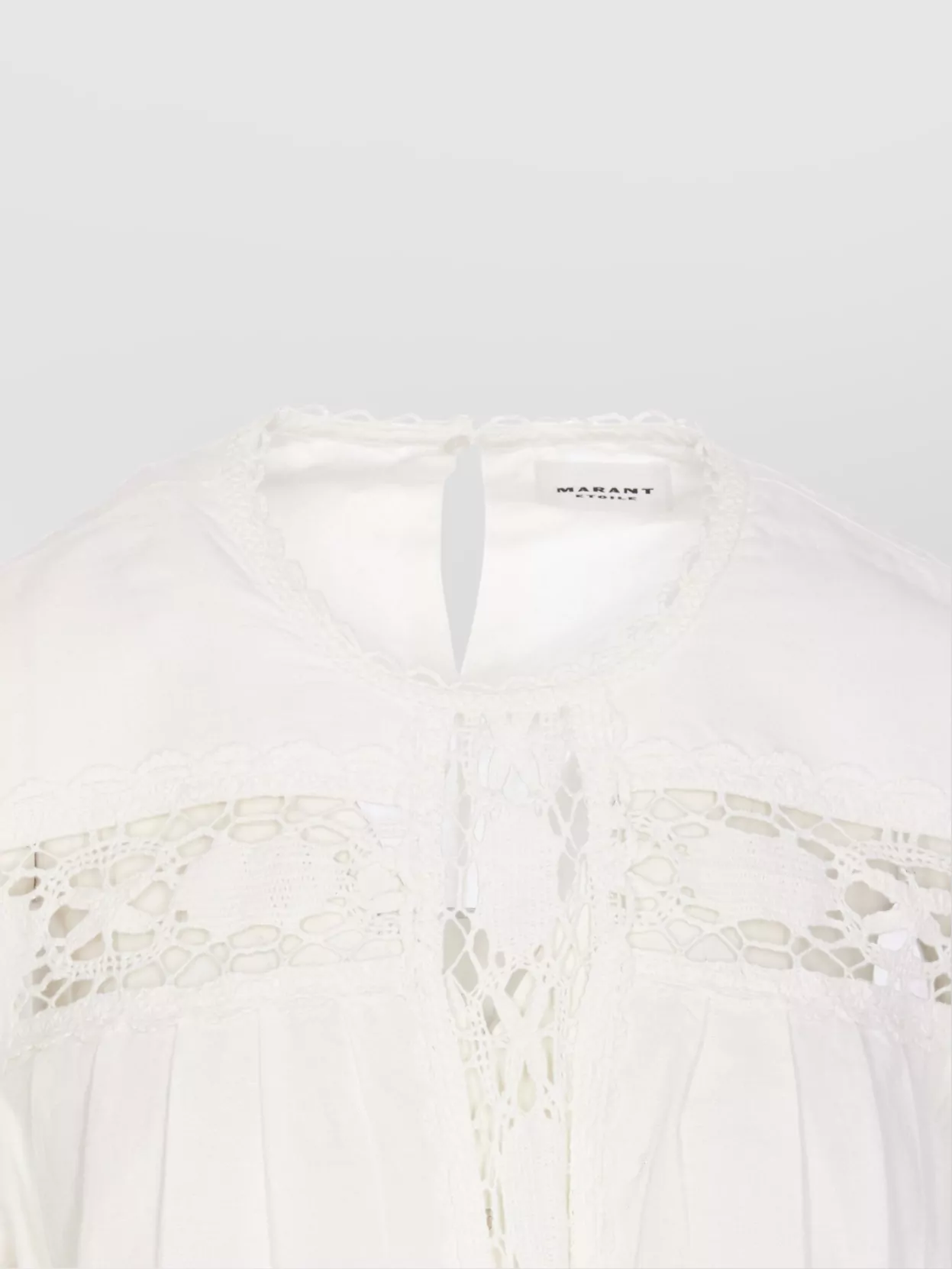 ISABEL MARANT ÉTOILE CREWNECK LACE DETAILING EMBROIDERED TOP