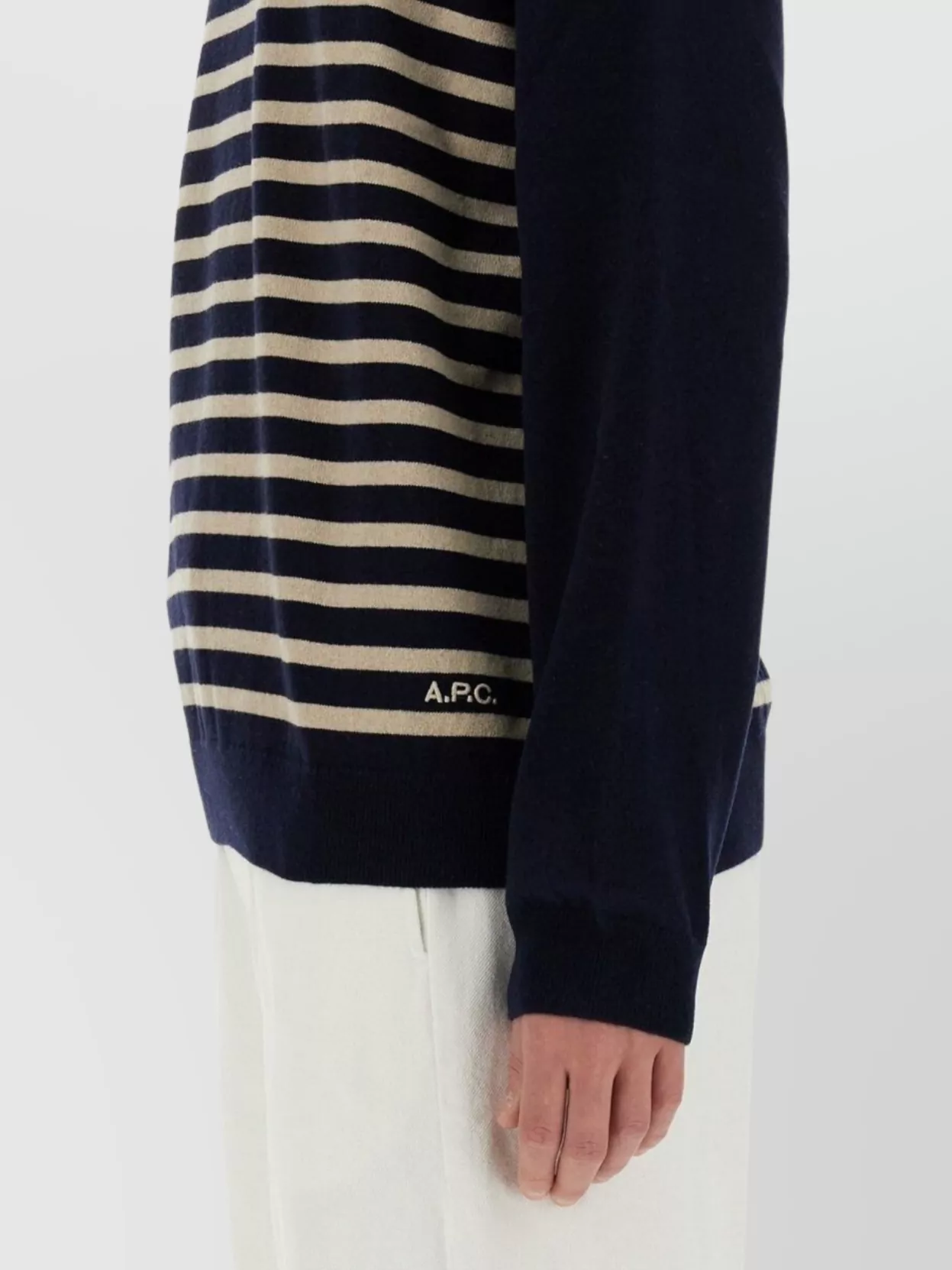 Apc A.p.c. Mattew Striped Crewneck Knitted Sweatshirt
