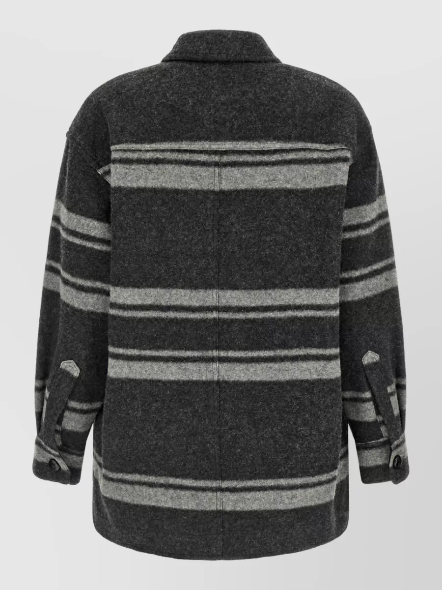Isabel Marant Etoile Striped Wool Blend Long-Sleeve Shirt