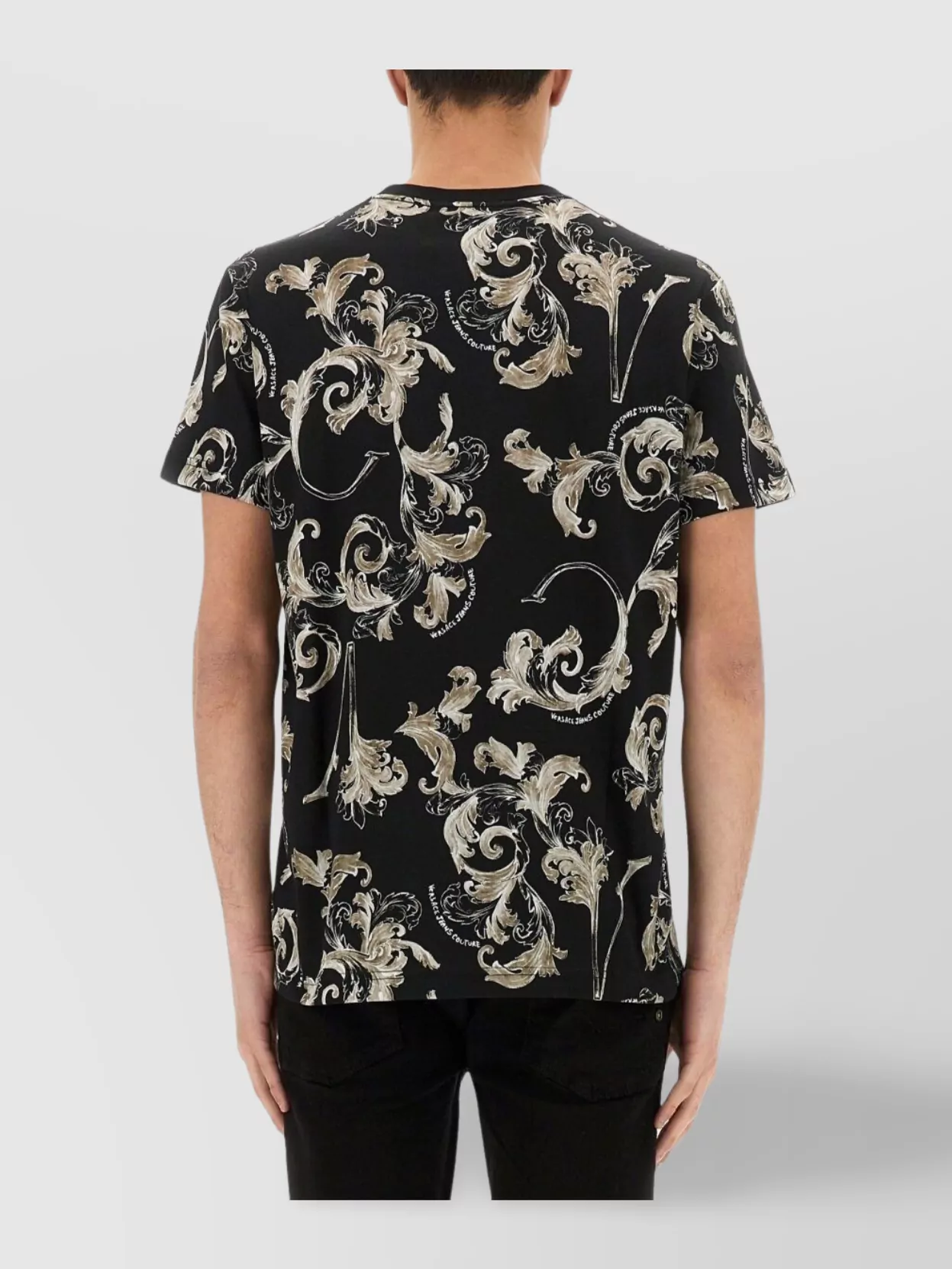 Versace Jeans Couture Baroque Print Crew Neck T-Shirt