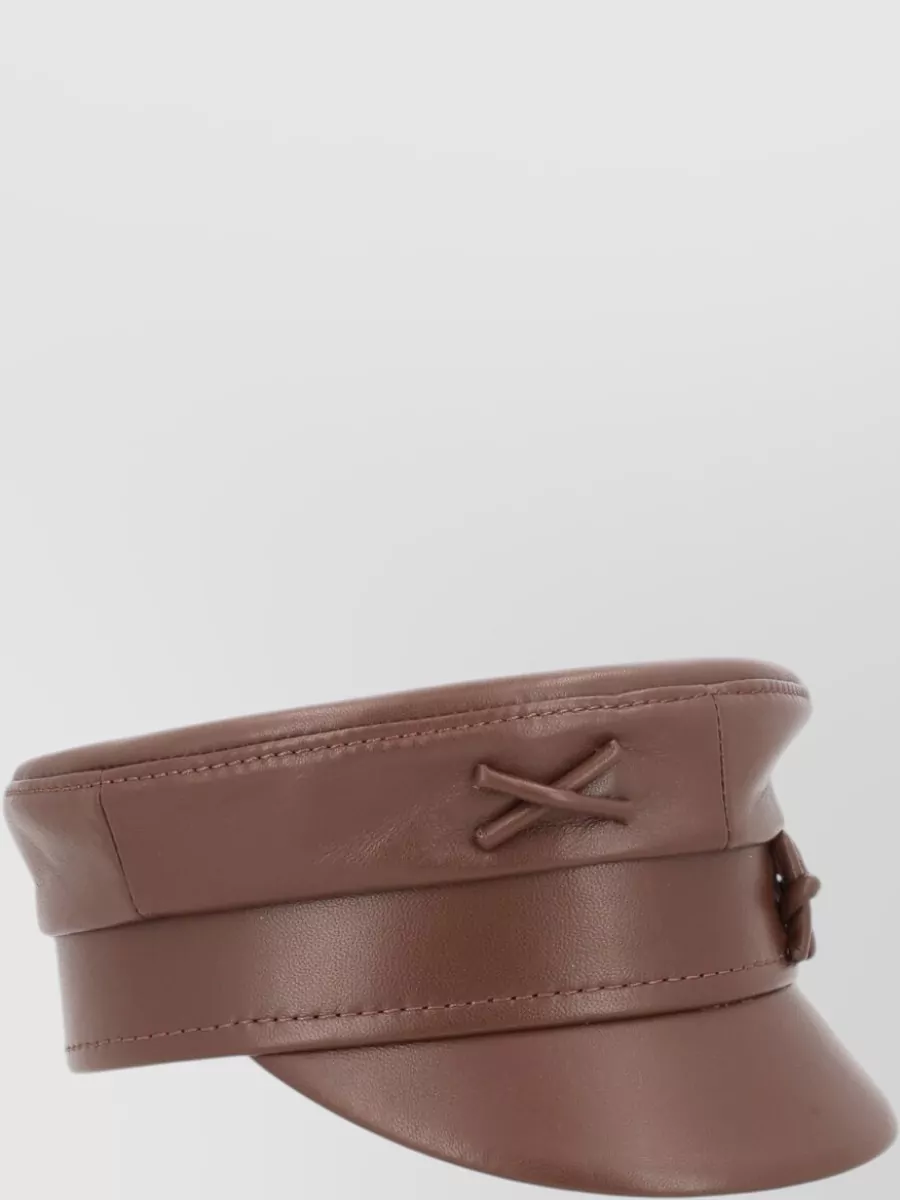 Ruslan Baginskiy Leather Baker Boy Cap