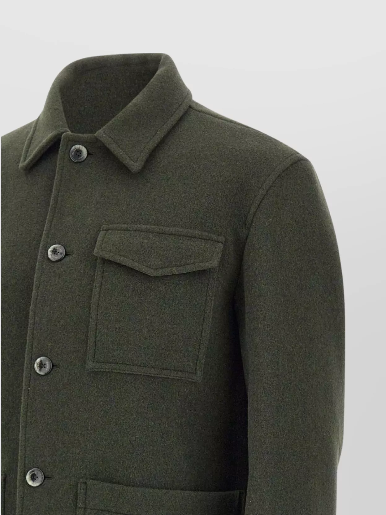 Herno Casual Jacket With Chest Pocket And Collared Design In Green