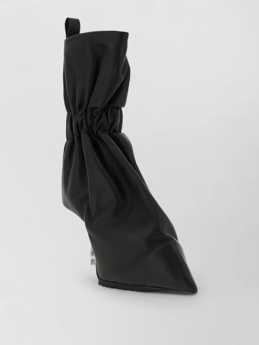 Rick Owens Leather Cuffed Ankle Boots