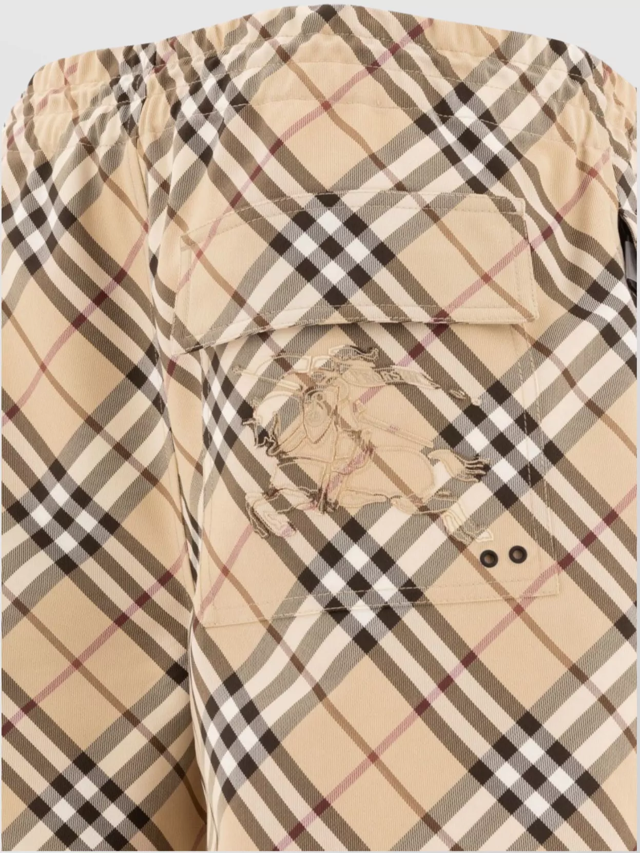 Burberry Drawstring Waistband Check Shorts With Embroidered Detail