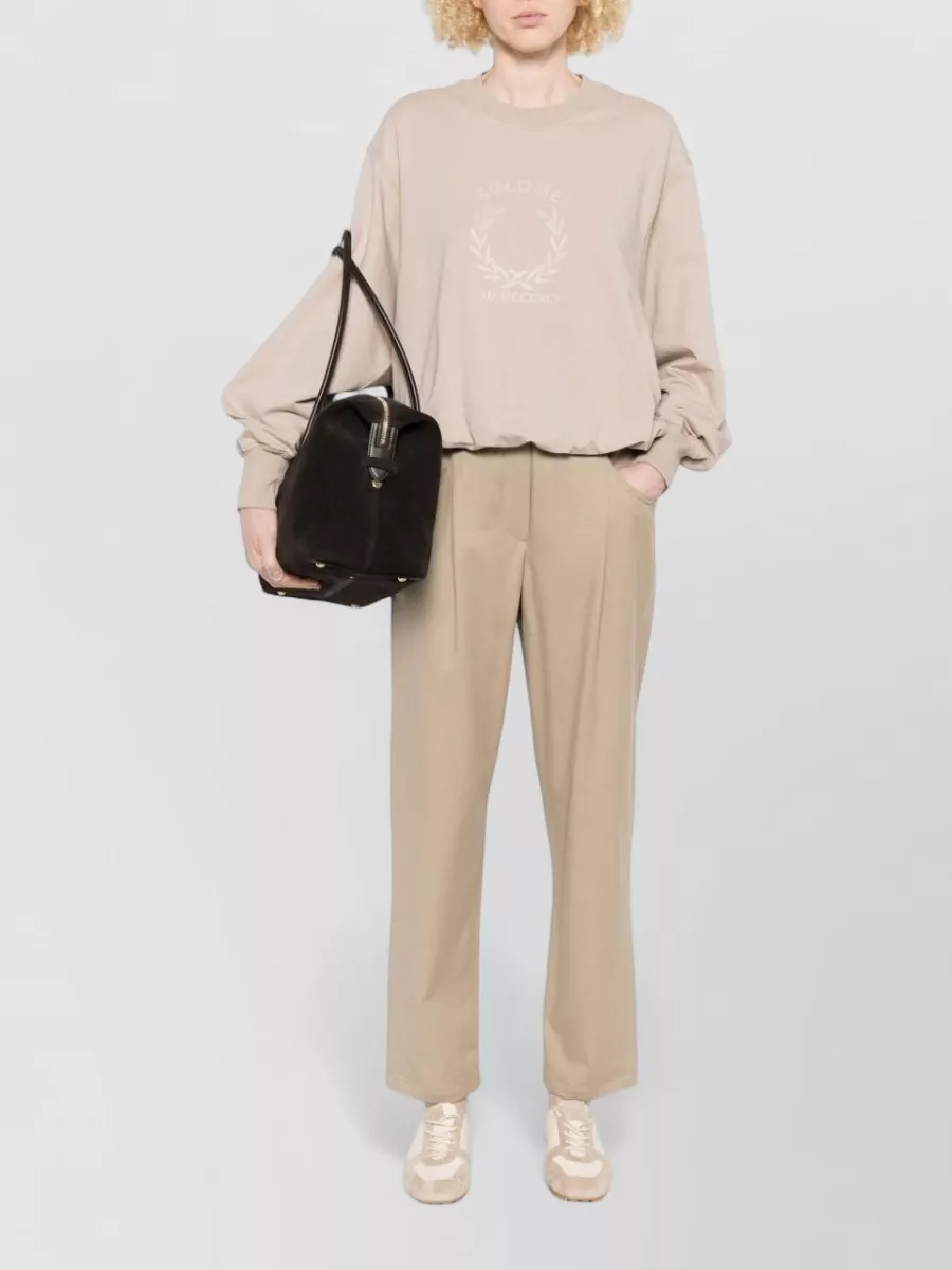 Brunello Cucinelli Graphic Print Cotton Crewneck Sweatshirt