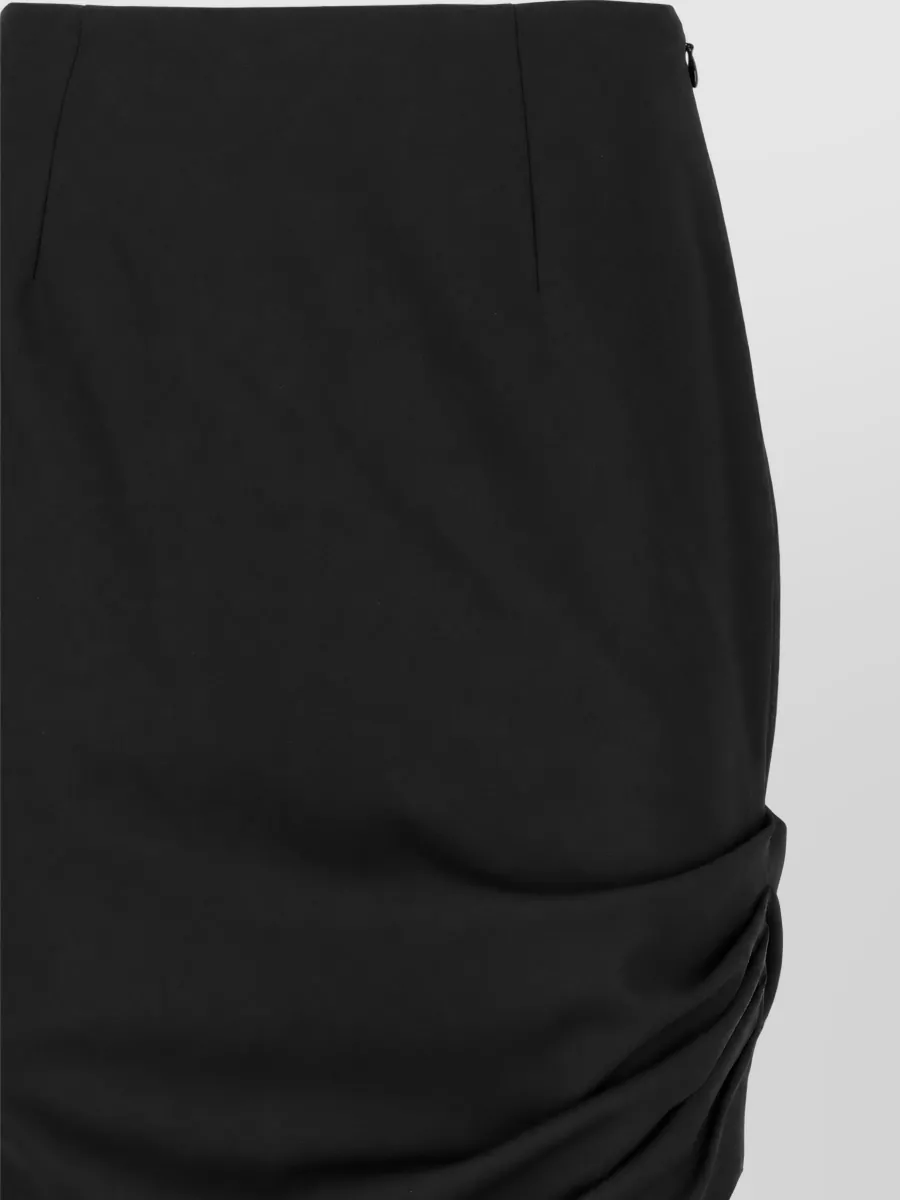 Carolina Herrera Virgin Wool Draped Midi Skirt