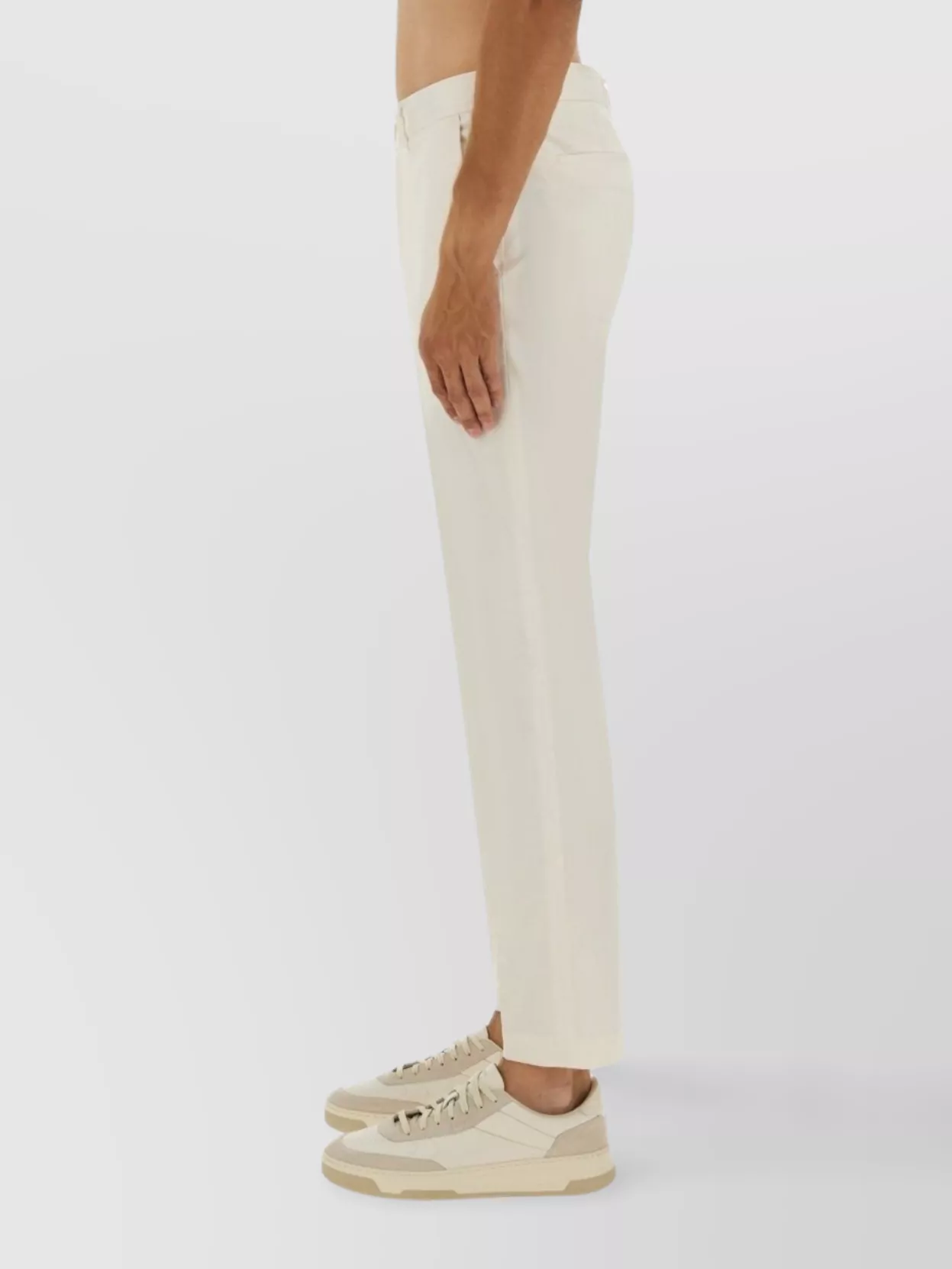 Hugo Boss Tailored Trousers With Pockets And Belt Loops In Multi