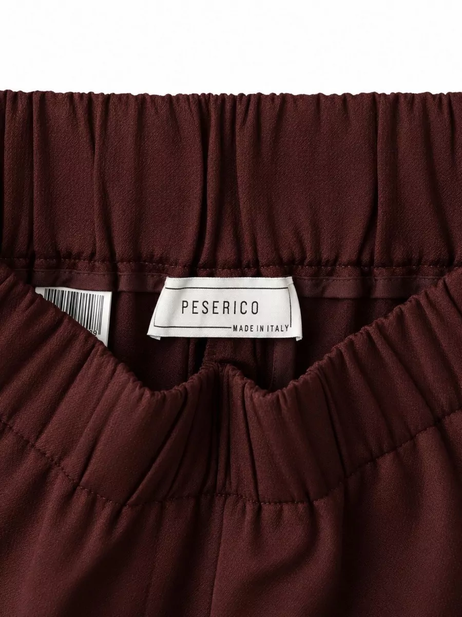 Peserico Cropped Wide-Leg Satin Trousers