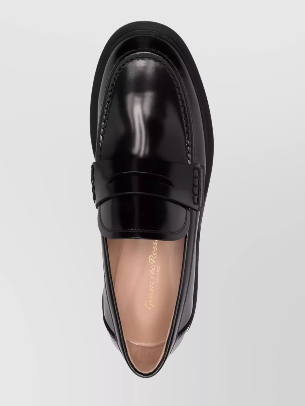 Gianvito Rossi Strap Loafers With Round Toe And Shiny Finish