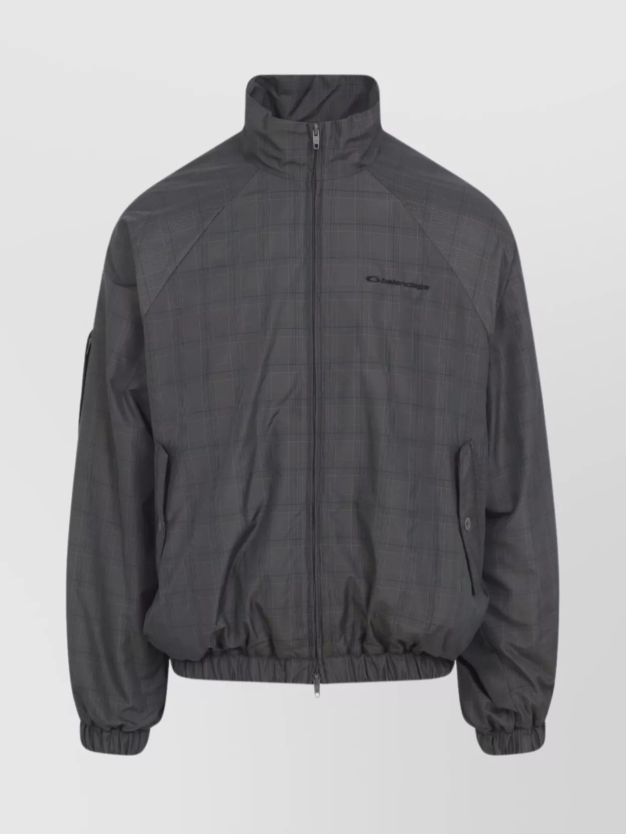 Balenciaga Sporty Jacket With High Collar And Pockets In Gray