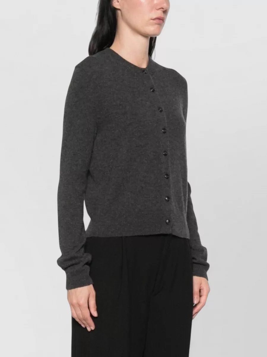 Lisa Yang Cashmere Fine-Knit Round-Neck Cardigan