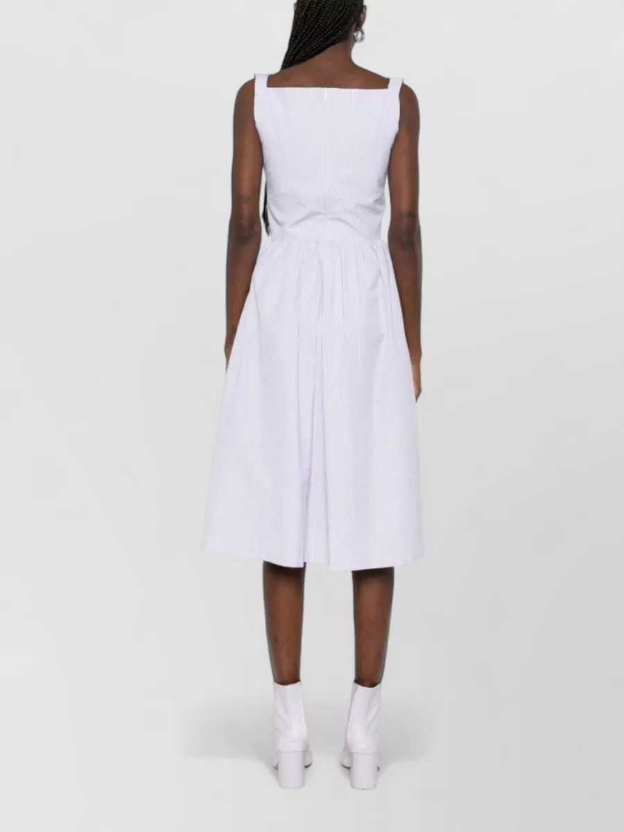 Vivienne Westwood Striped Midi Dress Draped Sleeveless Shirt