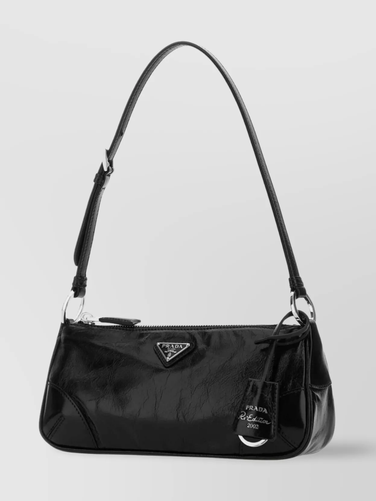 Prada Leather Re-Edition 2002 Bag With Patent Finish